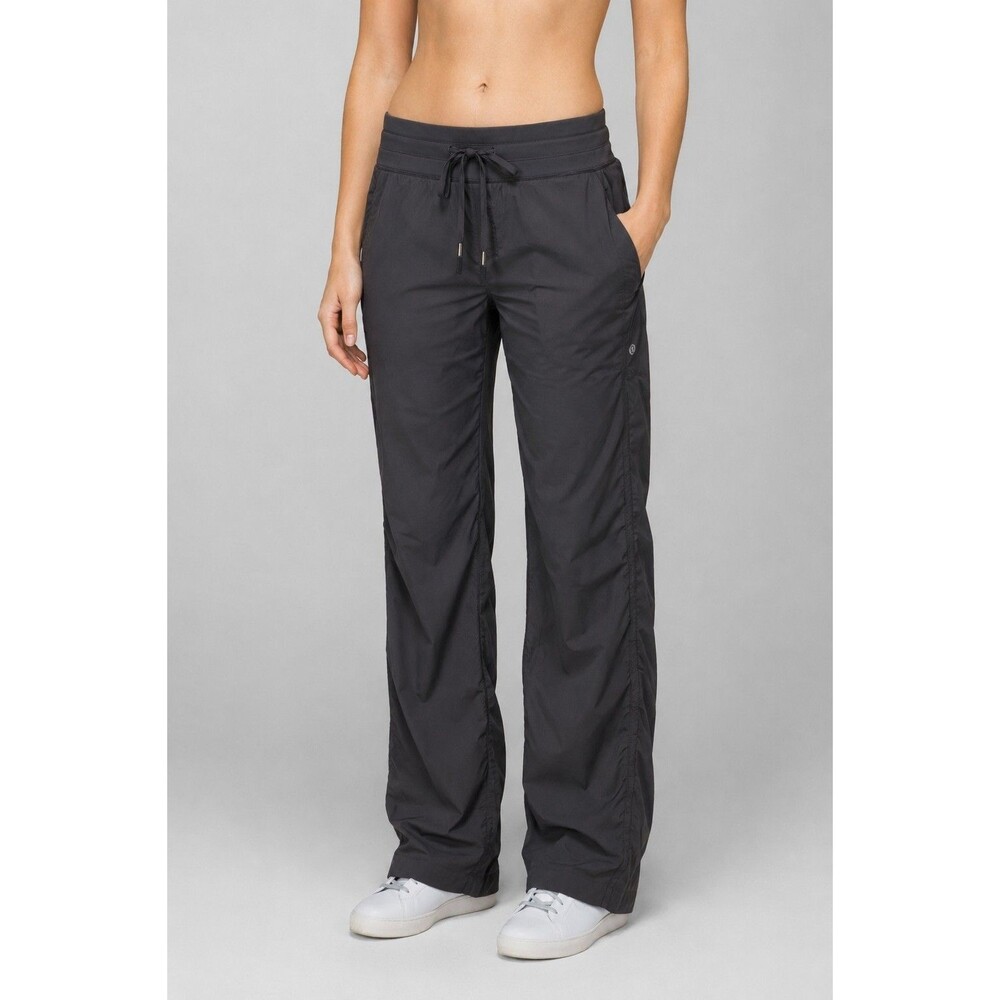 Lululemon Dance Studio Full Length Pants Size 4 Grey High Rise Pockets W5ENOR